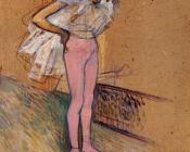 Dancer Adjusting Her Tights - 亨利·德·土鲁斯·罗特列克